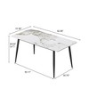 Okak Dining Table 55.12"/62.99"  Modern Artificial Stone Dining Table with Black Metal Leg for 6 People for Kitchen, Dining Room, Office - 3 of 4