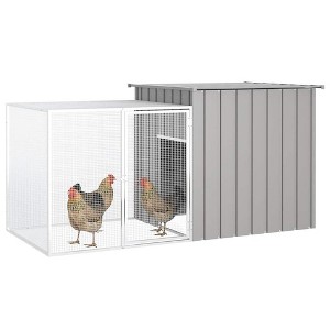 vidaXL Chicken Cage Anthracite Galvanized steel 78.7 x 35.8 x 39.4 in - Gray 78.7" x 35.8" x 39.4" - 1 of 4