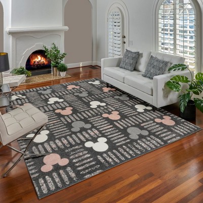 Licensed Disney Bravo Mickey Minnie Mouse Livingroom Bedroom Dining Modern Geometric Polypropylene Indoor Area Rug