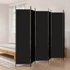 vidaXL Modern Room Divider with 6 Panels, 118.1"x78.7", Easy Assembly, Polyester Fabric and Iron Material, Foldable, Multi-Purpose - Black - 2 of 4