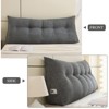 Bekrvio Velvet Headboard Wedge Pillow - Back Support Reading Cushion Bolster with Side Pocket, Removable Cover for Bed & Sofa - 3 of 4