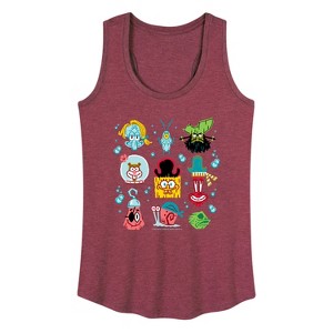 Women's - Spongebob Squarepants - Spongebob: The Search For Squarepants Grid Graphic Racerback Tank - 1 of 4