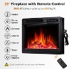 ZAFRO  59" Electric Fireplace Mantel ,Wooden Surround Free Standing TV Stand, Adjuatable Flame, Remote, 8-Hour Timer ,750W-1500W, Lightoak - 3 of 4