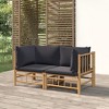 vidaXL Garden Corner Sofa Dark Grey Bamboo Medium Modular - 2 of 4