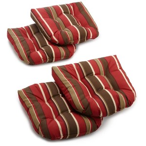 Blazing Needles, 19-inch U-Shaped Spun Polyester Outdoor Tufted Dining Chair Cushions (Set of 4) - 1 of 1