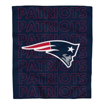 NFL New England Patriots Echo Team Wordmark Plush Blanket