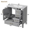 TUYOHW Bathroom Vanity with Solid Pine Frame, 1 Soft Close Door and 3 Drawers, Modern Storage Cabinet - 3 of 4