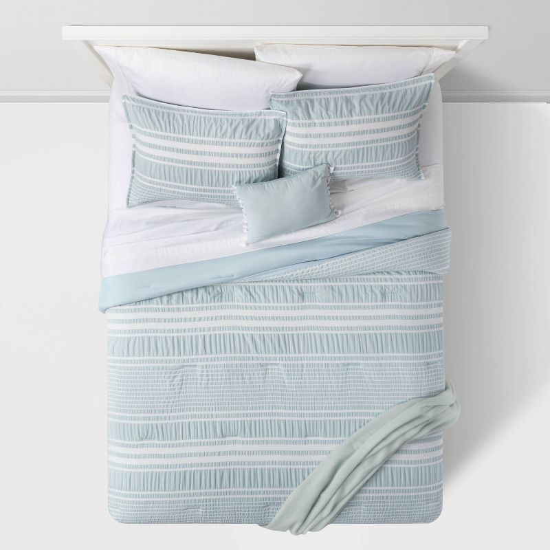 5pc Seersucker Stripe Comforter Set - Threshold™, 4 of 12