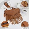 Fringe Crossbody Purse for Women, PU Leather Tassel Hobo Bag Envelope - 3 of 4