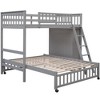 PAGED Simple Wooden Bunk Bed Loft Bed, Twin over Full Bed Frame with Storage, Removable Bottom Bed and Guardrail for Kids, Teens, Adults - 3 of 4