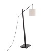 Arturo Contemporary Floor Lamp in Black Wood and Black Steel with Grey Fabric Shade by LumiSource - 4 of 4
