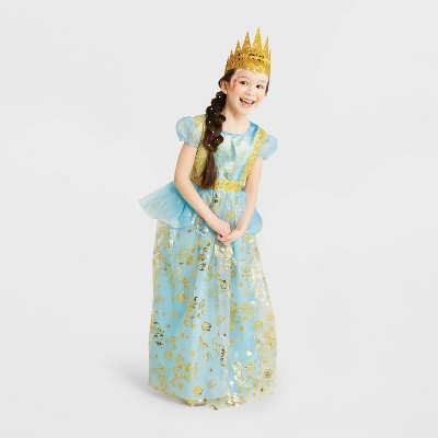 Kids&#39; Elegant Princess Halloween Costume Dress with Crown L - Hyde &#38; EEK! Boutique&#8482;