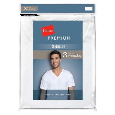 hanes slim fit v neck undershirt