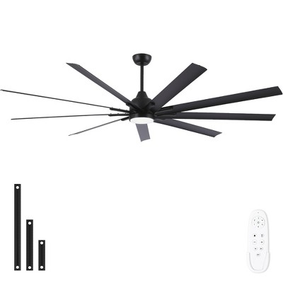 YUHAO 84 in. Indoor Industrial Aluminum Blades Reversible DC Motor Ceiling Fan with Light and Remote Control