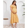 Maternity Square Neck Dress Flutter Sleeve Summer Smocked Midi Dress for Baby Shower Photoshoot - 4 of 4