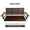 Fortune Candy Wooden Porch Swing 2-Seater Extra Large, Ergonomic Seat, Bench Swing with Hanging Chains, for Outdoor Patio Garden Yard (Deep Brown) - 3 of 4