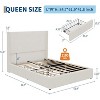 Upholstered Platform Bed Frame with Storage Drawers, Corduroy Wingback with Tufted Headboard and Footboard, No Box Spring Needed - 2 of 4