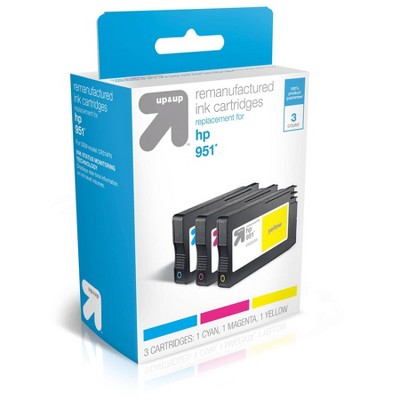 Remanufactured 3-Pack Cyan/Magenta/Yellow Standard Ink Cartridges - Compatible with HP 951 Ink Series Printers - TAR951CMY - up & up™