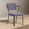 Acme Furniture 24" Cargo Fabric Chair Gray/Gunmetal: Linen Upholstery, Metal Frame, Tufted Design - 2 of 4
