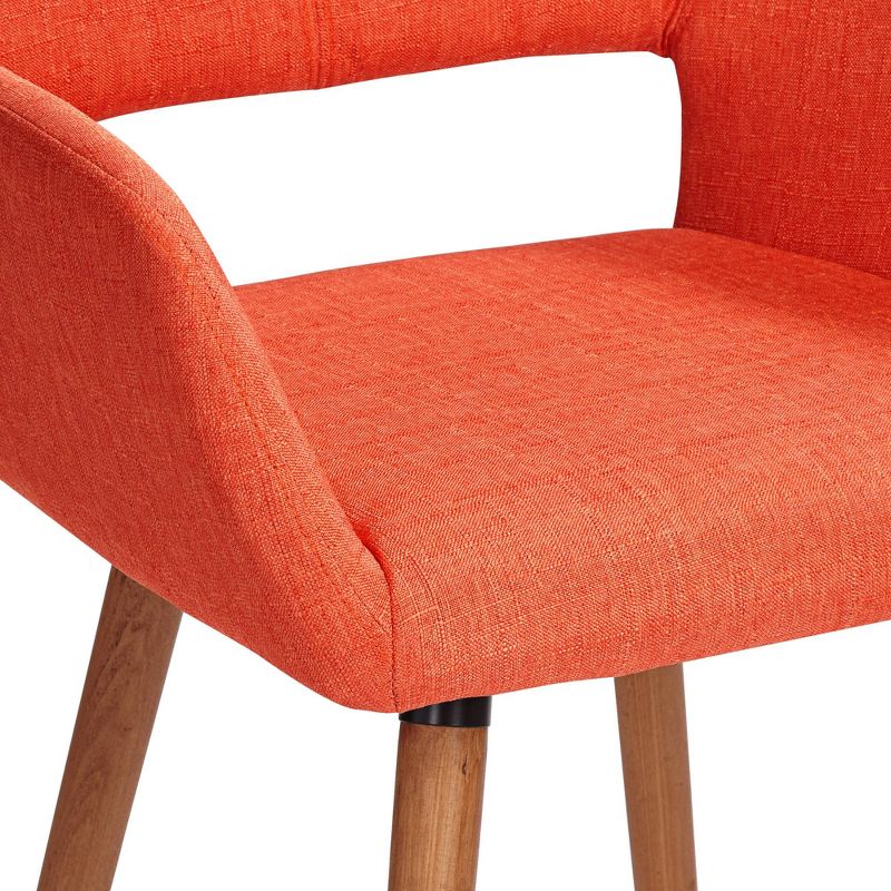 55 Downing Street Nelson Orange Fabric Mid-Century Modern Dining Chair, 5 of 10