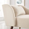 PAGED Single Sofa Velvet Upholstery Couch Modern Chaise Lounge Chair with Removable Pillow, Tilted Backrest and Curved Armrest for Living Room - 2 of 4
