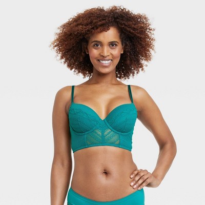 Women's Lightly Lined Demi Longline Bra - Auden™ Blue 34dd : Target