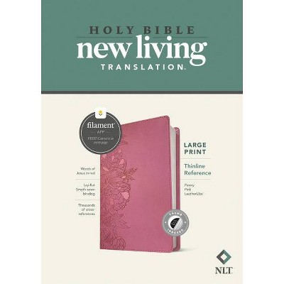 NLT Large Print Thinline Reference Bible, Filament Enabled Edition (Red Letter, Leatherlike, Peony Pink, Indexed) - (Leather Bound)