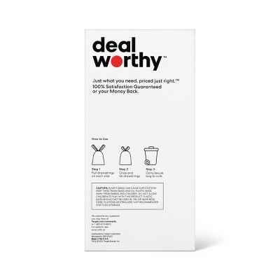 Tall Kitchen Drawstring Trash Bags - 13 Gallon - 100ct - Dealworthy™