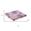 HomeRoots 50" X 70" Blue And Pink Floral Cotton Quilted Kantha Throw Blanket with Embroidery - 3 of 4