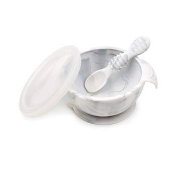 Olababy 100% Silicone Soft-Tip Training Spoon and Suction Bowl with Lid  Bundle Baby Products