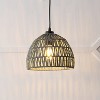 JONATHAN Y Campana Bohemian Modern Woven Rope/Iron LED Pendant - 2 of 4