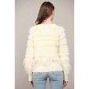Women's Feather Trim Wool Blend Cardigan - Fate - 3 of 3