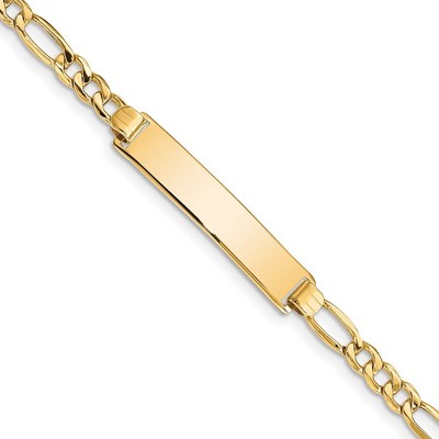 Black Bow Jewelry 14k Yellow Gold I.D. Bracelet with Lobster Clasp, 7 Inch