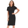 Coolmee Women's Easy Classic Short Sleeve Stretch Cotton Polo Dress Causal A Line Mini Dress - 3 of 4