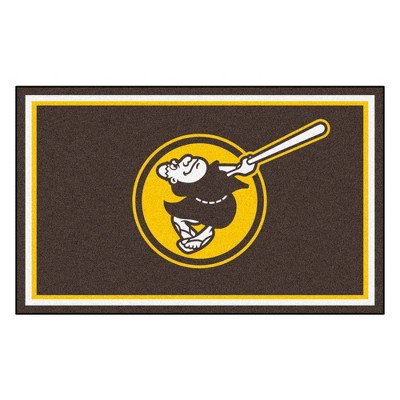 MLB San Diego Padres 4'x6' Swinging Friar Logo Plush Area Rug - Brown