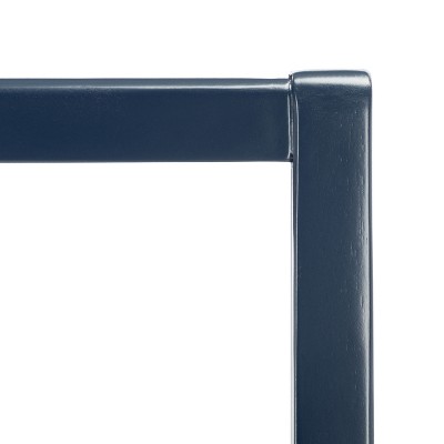 Navy and Gold Rectangular Wood Storage Accent Table with Drawers