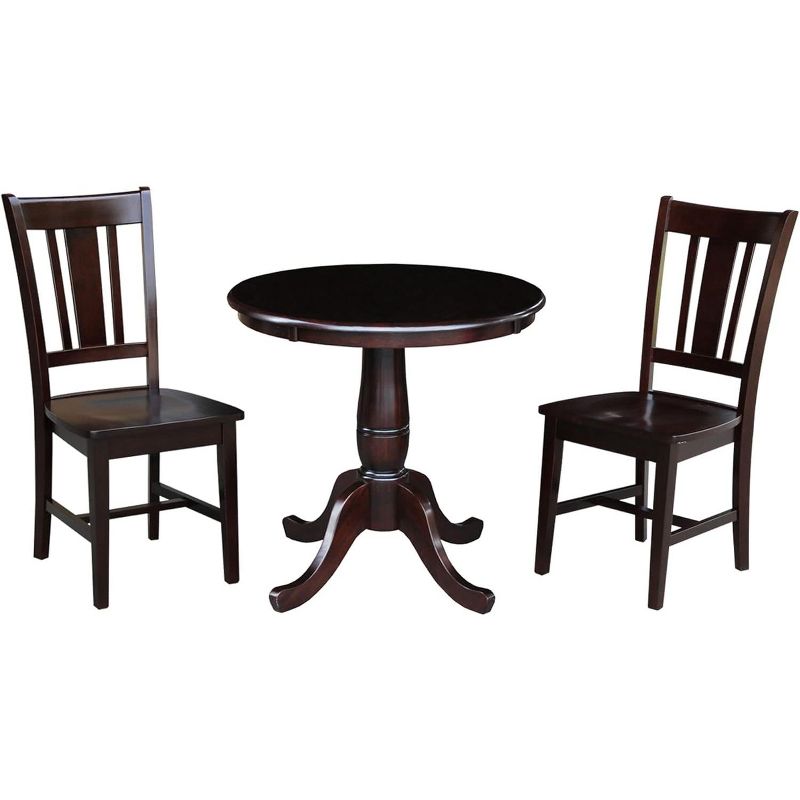 International Concepts K15-30RT-C10-2 Dining Table with Chairs, Rh Mocha, 1 of 2