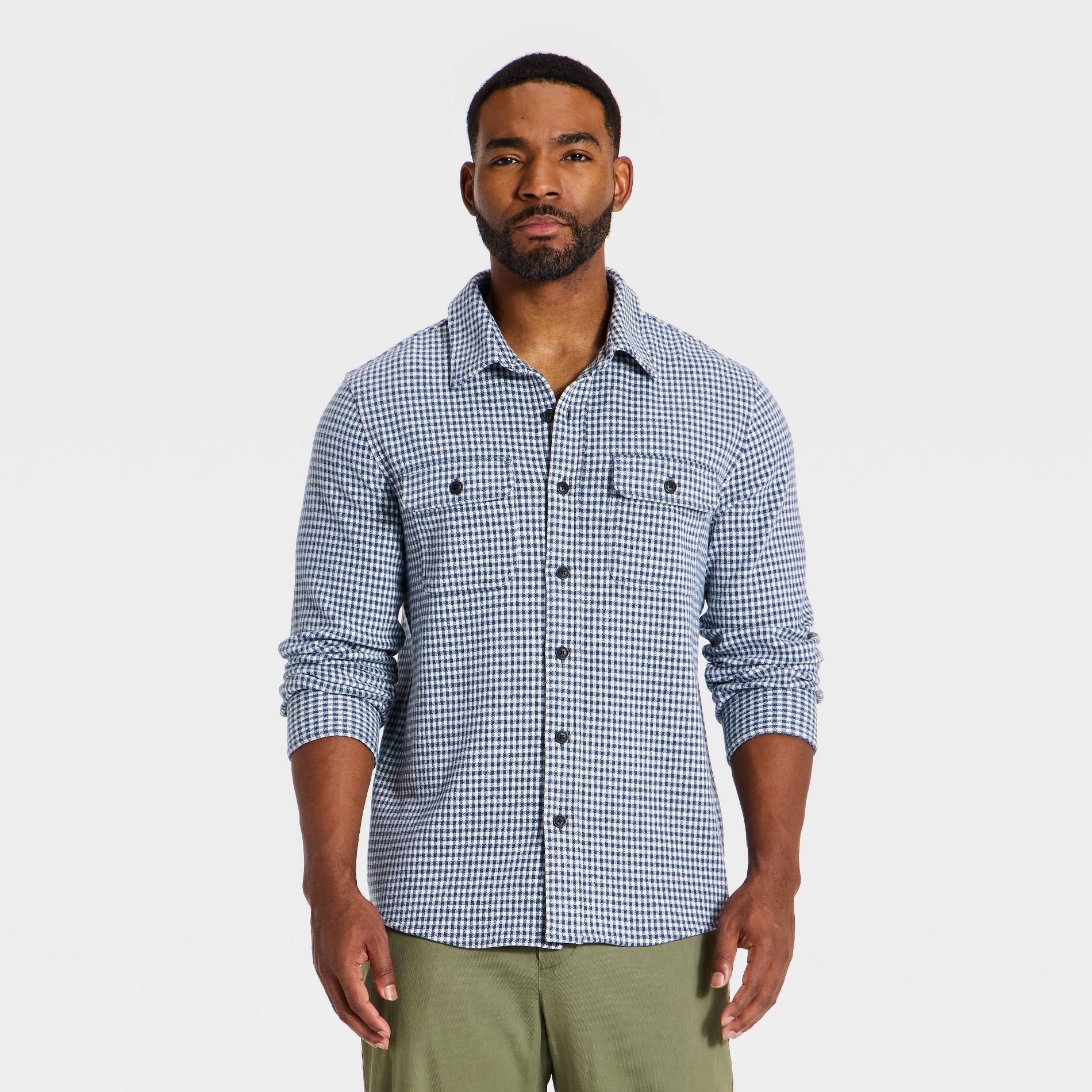 Men's Vintage Brushed Button-Up Shirt - Goodfellow & Co™