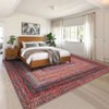 8x10 Large Machine Washable Rug Modern Bordered Living Room Rug Soft Ultra-Thin Braided Print Rug Non Slip Non Shedding Stain Resistant Indoor Carpet - 2 of 4