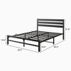 Platform Bed Frame with Rustic Vintage Wood Headboard - 3 of 4