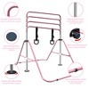 SEVOBAL Home Gyms Pink Multi-Functional Adjustable Height Children's Horizontal Gymnastic Bar With Bear Rings, Pink, 39"*57"*51" - 3 of 4