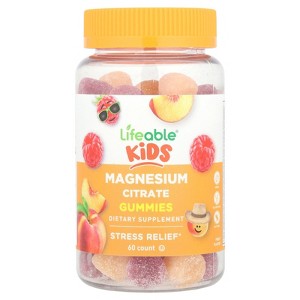 Lifeable Kids Magnesium Citrate Gummies, Fruit, 60 Gummies - 1 of 2