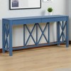 Mshliw 60'' Console Table with 4 Drawers, Acacia Veneer Top, X-Leg Design, Open Bottom Storage, Entryway Sofa Table - 3 of 4