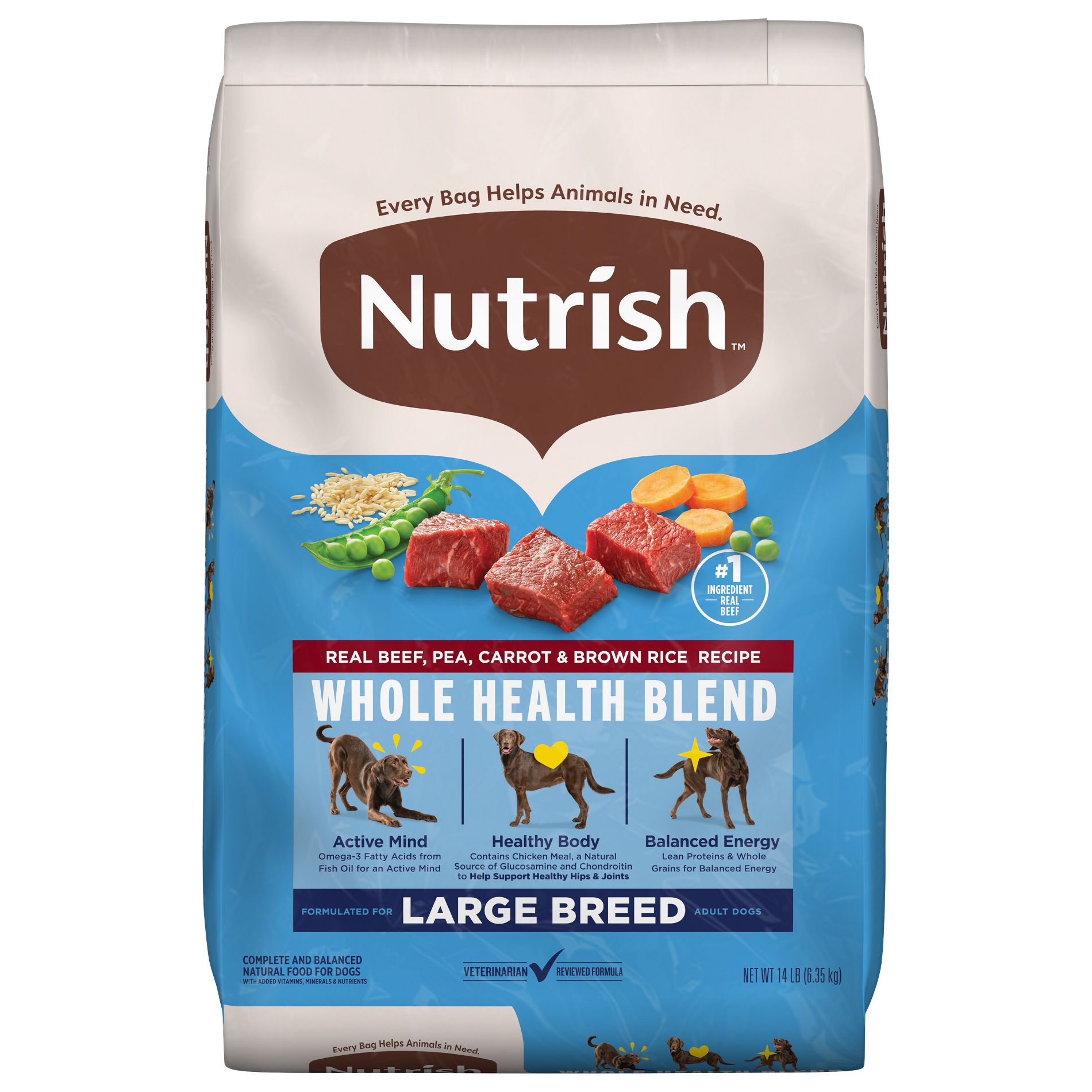 Nutrish Whole Health Blend Beef Flavor Recipe Large Breed Dry Dog Food