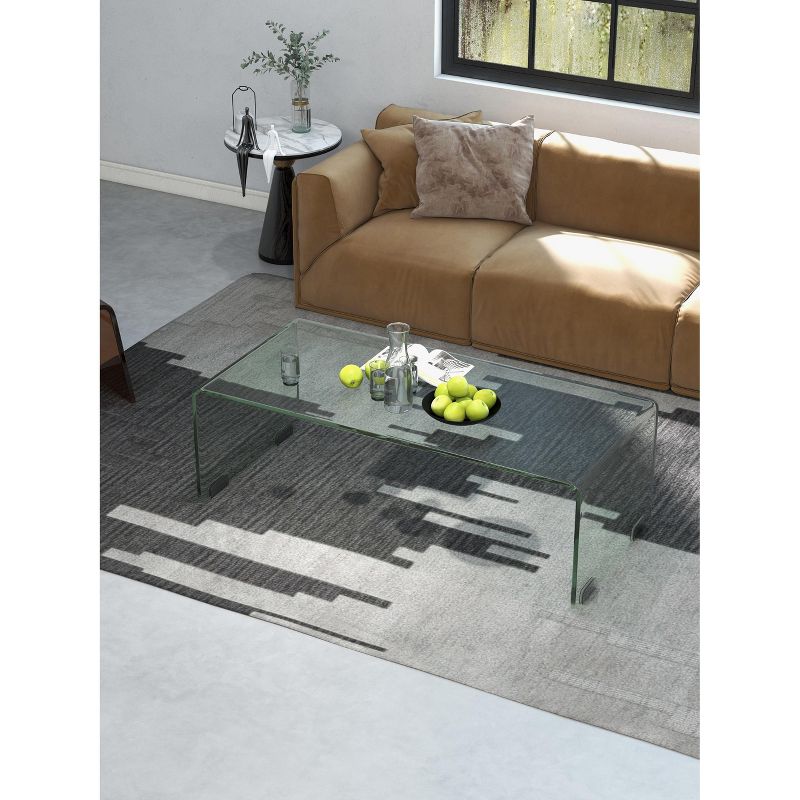 Costway Tempered Glass Coffee Table Accent Cocktail Side Table Living Room Furniture, 3 of 11