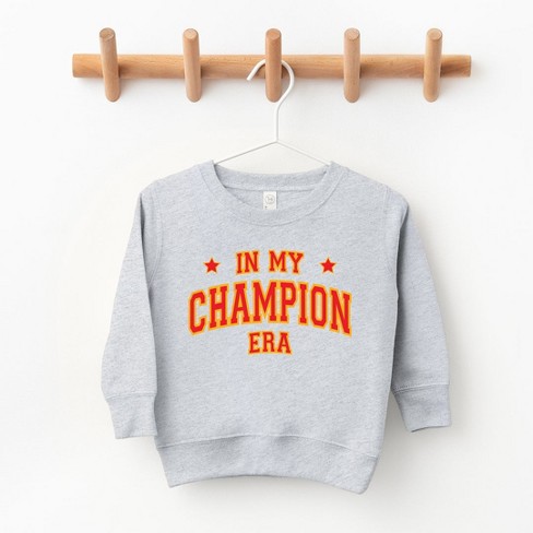 The Juniper Shop Red In My Champion Era Toddler Graphic Sweatshirt 5 6 Heather Grey