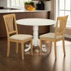FurniFact,Elegant Wooden Dining Chairs with Cushioned Seat – Set of 2, Oak Finish - 2 of 3