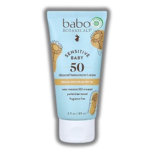 Babo Botanicals Sensitive Baby Mineral Sunscreen Lotion SPF 50 | EWG Verified - For Your Health | Pediatrician Tested - (3 oz) - 1 of 2