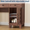 Makeup Vanity Desk with Mirror and Lights, Power Outlet, 2 Drawers, Cushioned Stool, Glass Top Dressing Table for Bedroom Dressing Room - 4 of 4