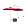 NicBex 15x9 FT Large Double-Sided Rectangular Outdoor Patio Umbrella,Patio Market Umbrella with Base for Garden,Pool and Backyard - 3 of 4